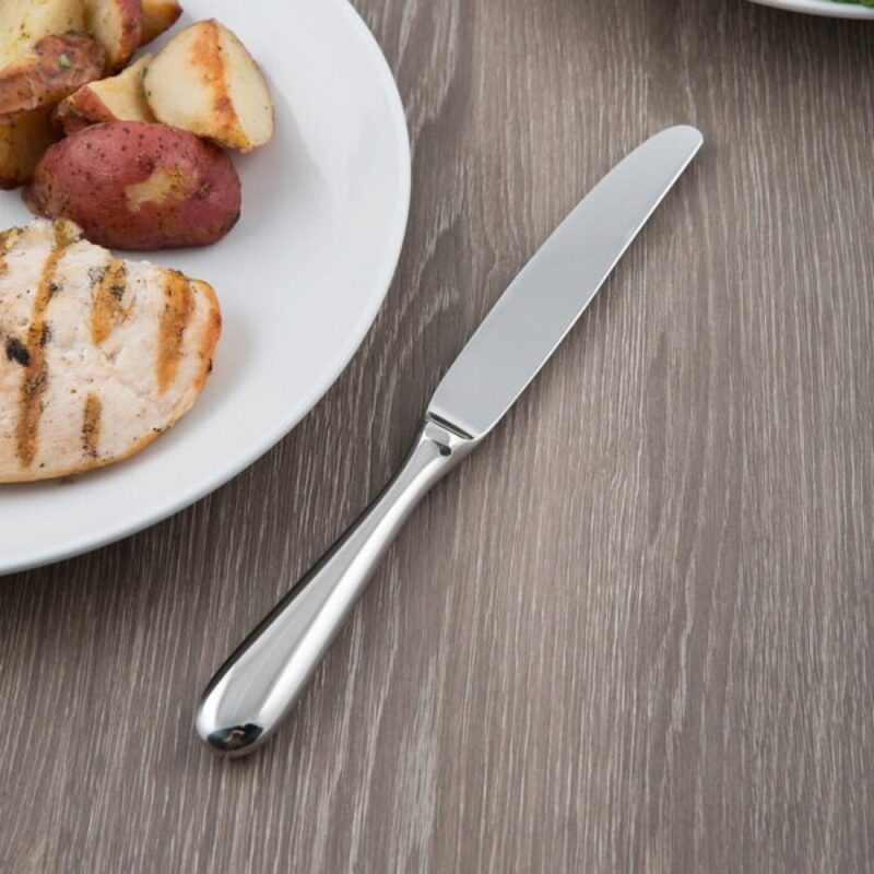 Libbey 213 2702 Baguette 9 3/4" Heavy Fluted Dinner Knife - 1